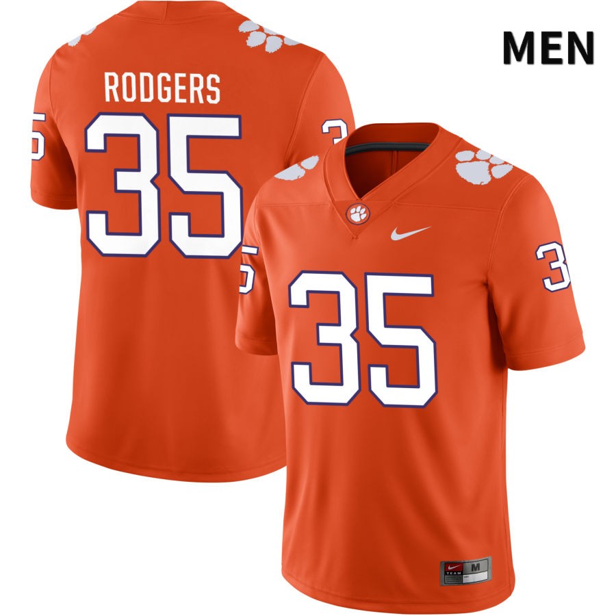 Men's Clemson Tigers Elijah Rodgers #35 College Orange NIL 2022 NCAA Authentic Jersey Breathable TIH62N3P